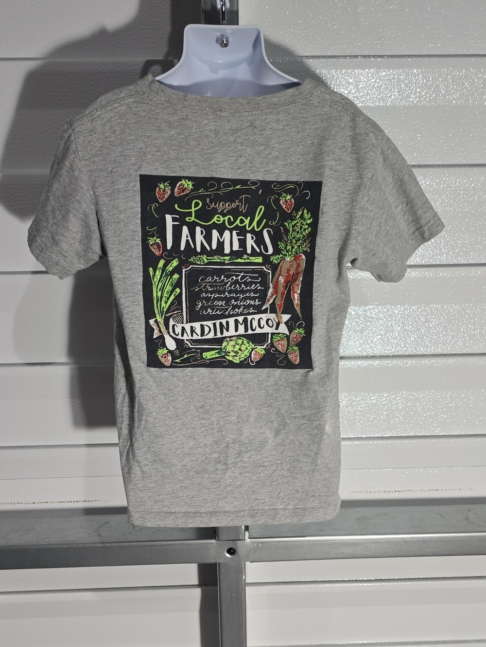 Kids' Gray 'Support Local Farmers' Graphic Tee - Cardin McCoy Size Small